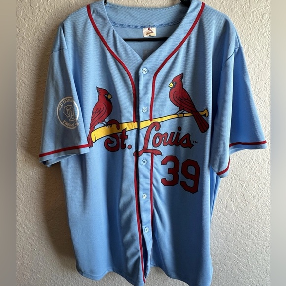 Men’s XL St. Louis Cardinals Miles Mikolas Alternate Blue Jersey - Picture 1 of 3